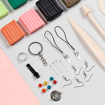 Incraftables Polymer Clay Kit – 24-Color Non-Toxic Oven-Bake Clay Set with Tools, Cutters, Molds, Jump Rings & Keychain Rings for Jewelry, Miniatures & Sculpting (Pack of 2) - size: Small (Pack of 2)
