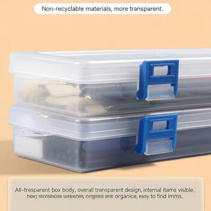 3PCS Brushes Storage Box Paint Brush Drawing Pen Container with Buckle Design, Long Paint Brush Case Watercolor Pen Pencil Container Buckle Design