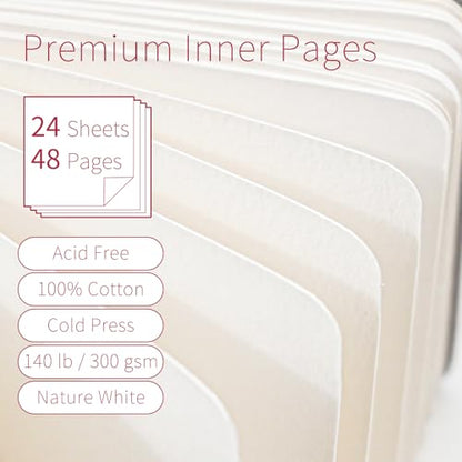 Vienrose Watercolor Sketchbook Journal 5.5x5.5 Inch 24 Sheets Brown - color: Brown, size: 5.5x 5.5 Inch
