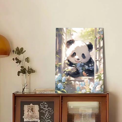 Reivworl Panda Paint by Numbers Kit for Adults Beginner 16×20 inch | Panda Paint by Number Kits 16×20 inch, Crafts on Canvas with Gifts. - color: 15-Panda