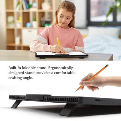 Rechargeable A4 Light Box with Padded Case,led Light pad with Built-in Stand & Clip,6 Levels of Brightness lightbox for tracing,Diamond Painting.Light Table for Artists,Drawing,Sketching,Animation