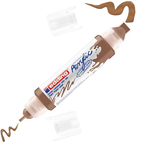 edding 5400 acrylic 3D double liner - hazel - 1 acrylic colour tube - 2 nozzles 2-3,5-10mm - acrylic paints for canvas, painting boards and wood - waterproof acrylics in artist-quality colours - color: hazel mat