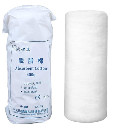 400g White Pure Cotton Roll, Absorb Well, Super Soft,Multipurpose for Makeup Removal,Wound Care，Applying Lotion or Powder,Nail Polish, Beauty Baby Care Pure Cotton Rolls，for Everyday Household Use