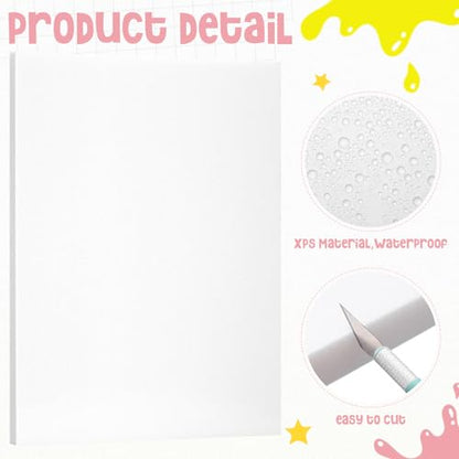 Affrolling 26 Pcs Foam Board Craft Set, DIY Modeling Materials Include White 16x12x0.79 Inch Foam Sheets and Cutting Tools Set 1 Inch Thick Polystyrene Rectangles Xps for Beginner