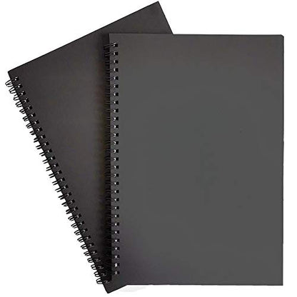Twinkle Spiral Notebooks, Blank Notebooks, Thick Paper, 60 Sheets, 10" X7”, 2 Pack (Black, Blank) - color: Black