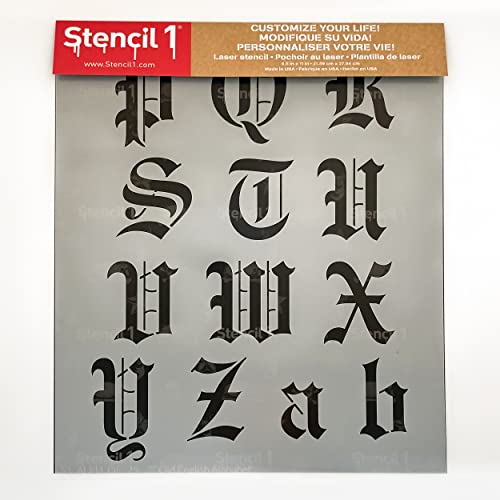 Stencil1 Old English Font Stencil 2" Alphabet Letters Painting Craft - size: 2" Letters