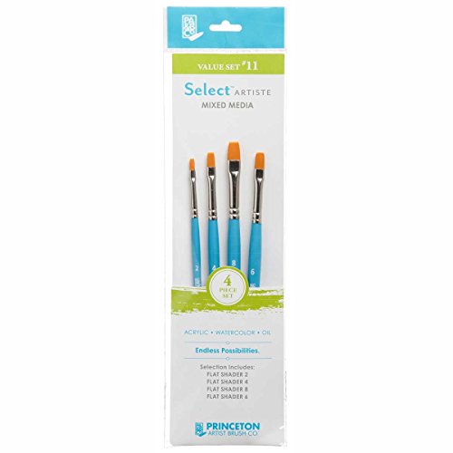 Princeton Select Artiste, Series 3750, Paint Brush for Acrylic, Watercolor and Oil, Set of 4 - style: SET 11- 4 BRUSH SET