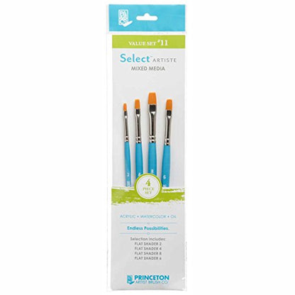 Princeton Select Artiste, Series 3750, Paint Brush for Acrylic, Watercolor and Oil, Set of 4 - style: SET 11- 4 BRUSH SET