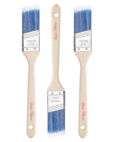 Bates- Angle Paint Brushes for Walls and Trim, 1.5", 3 pcs, Treated Wood Handles, 1.5 Inch Paint Brush - color: Wood Handle Angle, size: 3 Pack, 1.5"