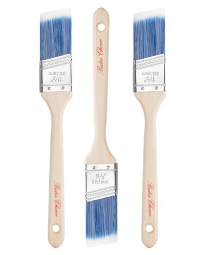 Bates- Angle Paint Brushes for Walls and Trim, 1.5", 3 pcs, Treated Wood Handles, 1.5 Inch Paint Brush - color: Wood Handle Angle, size: 3 Pack, 1.5"