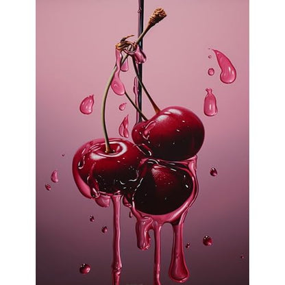 askkqtx Cherry Diamond Art Kits for Adults 12x16 Inch - color: G9413
