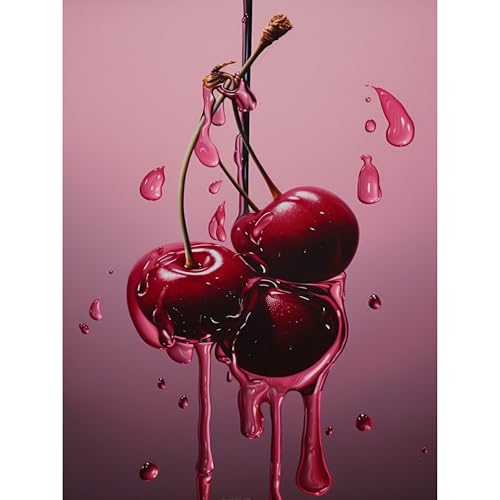 askkqtx Cherry Diamond Art Kits for Adults 12x16 Inch - color: G9413