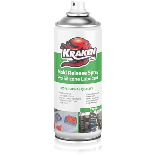 Kraken Bond Silicone Mold Release Spray - (2x12.3 oz) High Temperature Mold Release Agent for Epoxy Resin Lubricates Protects and Renews Anti-Static & Anti-Corrosive, 2 Pack - size: 2 Pack