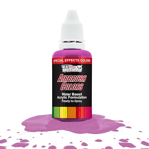 U.S. Art Supply Ready to Spray Special Effects Magenta Pearl Acrylic Airbrush Paint - 1oz Bottle, Professional Grade Non-Toxic Water-Based Colors for Vibrant & Permanent Results - color: Magenta Pearl, size: 1 Fl Oz (Pack of 1)