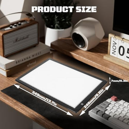 A4 Slide Viewer Light Box, Ultra-Thin LED Light Pad with 3 Adjustable Brightness, USB-C Powered Backlight for Viewing, Scanning and Digitizing 35mm Slides & Film Negatives