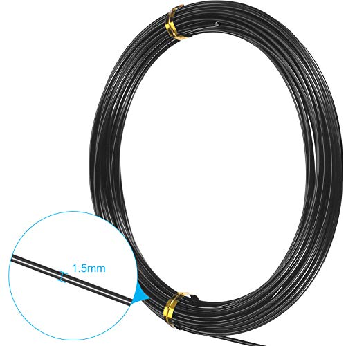 1 Roll Tecunite Aluminum Wire Craft Wire, 10 M X 1.5 mm, Black | TecUnite Aluminum Craft Wire for Sculpting,10 M X 1.5 Mm,Black,1 Roll - color: Black, size: 10000 mm x 1.5 mm