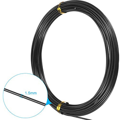 1 Roll Tecunite Aluminum Wire Craft Wire, 10 M X 1.5 mm, Black | TecUnite Aluminum Craft Wire for Sculpting,10 M X 1.5 Mm,Black,1 Roll - color: Black, size: 10000 mm x 1.5 mm
