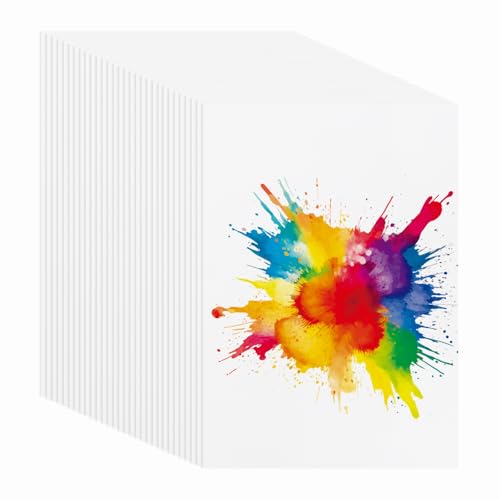 PATIKIL 40 Sheets Cotton Watercolor Paper 140lb/300 GSM Hot Press Water Coloring Paint Paper for Art Painting Watercolor Drawing Artist, 7.68x5.31 Inch - size: 7.68x5.31 Inch