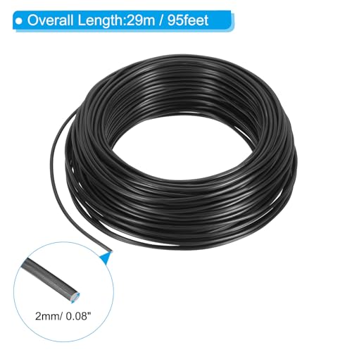 PATIKIL 2mm x 95ft Bonsai Training Wire,Floral Wire Stems Anodized Aluminum Tree Wire for Gardening Branch Fixing,Black - color: Black, size: 2 mm x 29 m