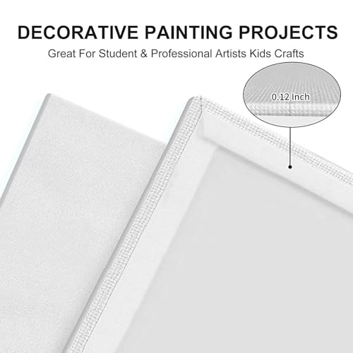Artkey Canvases for Painting, 8x10 Inch 4-Pack, 10 oz Primed 100% Cotton White Blank Canvas Boards, Art Supplies Canvas Panels for Oil Acrylics Watercolor & Tempera Paints - size: 8"x10", style: 4-Pack