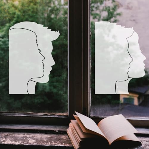 FINGERINSPIRE 2 Pcs Man and Woman Faces Painting Stencil 8.3x11.7inch Reusable Boy Girl Pattern Drawing Template DIY Human Silhouette Deoration Stencil for Painting on Wood Wall Fabric Furniture - color: Man and Woman Faces