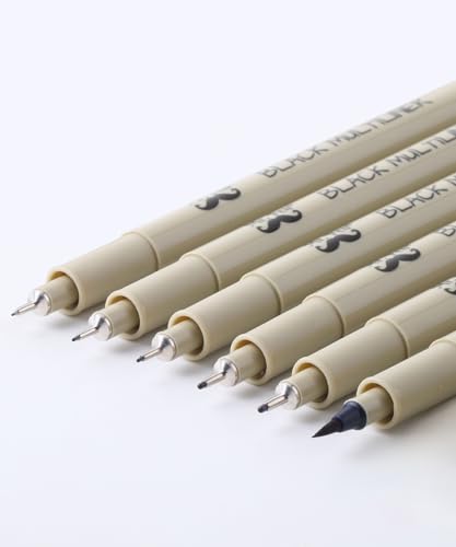 Mr. Pen- Drawing Pens for Artists, 6 Sizes, Black Multiliner, Artist pens | Micro Pens for Drawing - size: 6 Tip Sizes(0.2 to 0.5 mm)