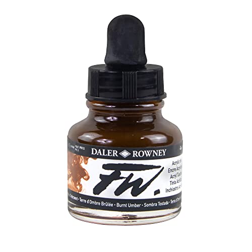 Daler-Rowney FW Acrylic Artists Ink, 1 oz, Burnt Umber (160029223) - color: Burnt Umber