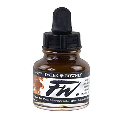 Daler-Rowney FW Acrylic Artists Ink, 1 oz, Burnt Umber (160029223) - color: Burnt Umber