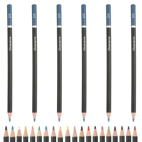 PATIKIL Colored Pencils, Light Blue Color Drawing Pencils with Oil-Based Cores Art Scrapbook Supplies for Adult Coloring Books Artists Beginners Drawing Sketching, 6 Pcs - color: Light Blue