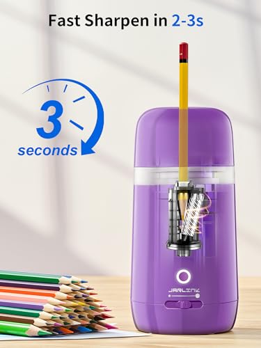 JARLINK Automatic Electric Pencil Sharpener, Rechargeable - color: Purple