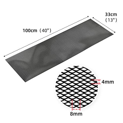 AggAuto Universal 40"x13" Car Grill Mesh 4x8mm Rhombic Hole Black | Aluminum Alloy Automotive Grille Insert Bumper, One of the Most Multifunctional Shape Grids 100x33cm - size: 4x8mm Rhombus - Black