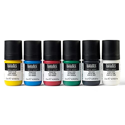 Liquitex Acrylic Gouache Paint Set, 6 x 22ml (0.74-oz), Primaries | Ultra pigmented, low viscosity, flat matte finish, no brush strokes, permanent & non-cracking & perfect for color-blocking - style: Primaries Set 12 x 22ml (0.74-oz)