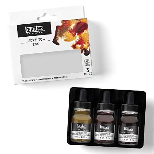 Liquitex Professional Acrylic Ink, 1-oz (30ml), Transparent Set, Set of 3 - color: Transparent - Set of 3