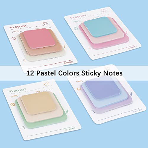 360Pcs Multi Size Sticky Notes, Sticky Notes Pastel Variety Pack for School