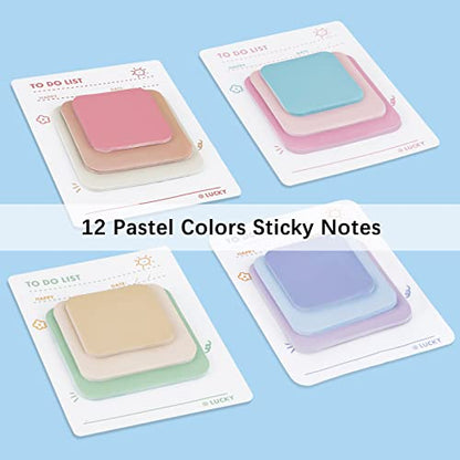 360Pcs Multi Size Sticky Notes, Sticky Notes Pastel Variety Pack for School