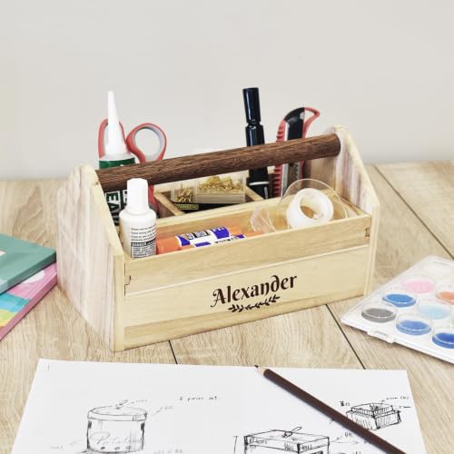 Ikee Design Personalized Custom Engraved Wooden Craft Toolbox - color: Personalized