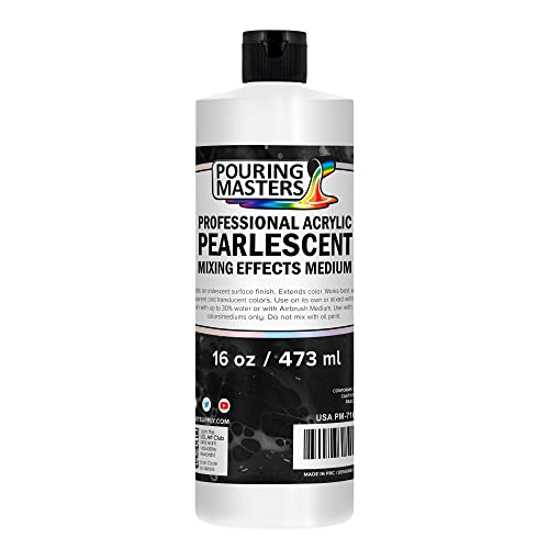 Pouring Masters 16 Oz (Pint) Acrylic Pearlescent Effects Medium - size: 16-ounces