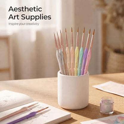 Nicpro 10PCS Paint By Numbers Brushes, Micro Fine Detail Paint Brush Set - size: 10 PCS