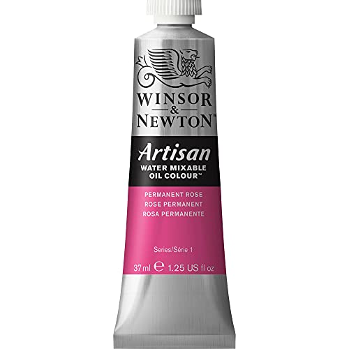 Winsor & Newton Artisan Water Mixable Oil Paint, 37ml, Permanent Rose | Clean with water; no solvents needed. Color depth, lightfastness, opacity/transparency are the same as traditional oils. - color: Permanent Rose, style: 1.25-oz