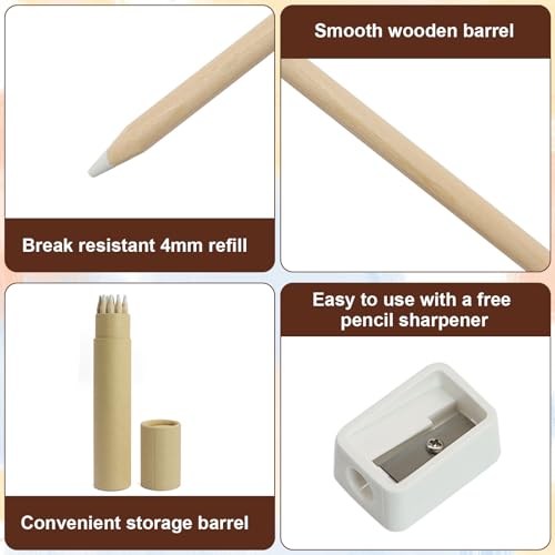 White Chalk Pencil 10 PCS for Drawing, Sketching, Shading, Blending