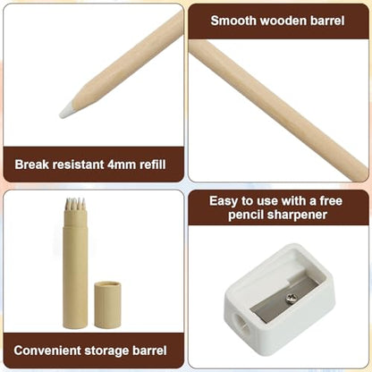 White Chalk Pencil 10 PCS for Drawing, Sketching, Shading, Blending