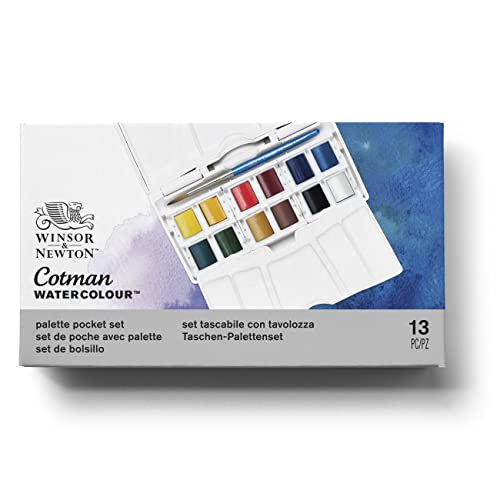 Winsor & Newton Cotman Watercolor Paint Set, 12 Half Pan Palette Pocket Set - style: 12 Half Pan Palette Pocket Set