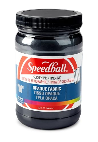 Speedball, 4820, Opaque Fabric Screen Printing Ink, 32 Fl oz., Black Pearl - color: Black Pearl