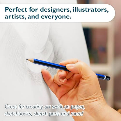 BAZIC PRODUCTS Drawing Drafting Pencils, 6B to 6H Graphite, 2-Pack | graphite grades 6B to 6H, sketching, shading, fine art, technical drawing, design work - size: 1 Count (Pack of 2)