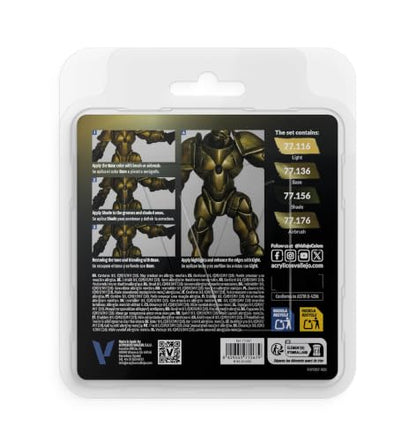 Vallejo - Greenish Gold Set, True Metallic Metal, 4 Bottles x 0.6 fl.oz. - color: Greenish Gold