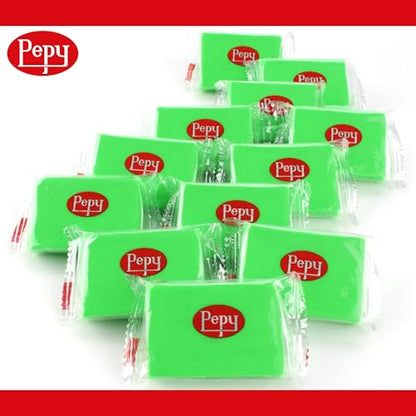 Pepy Plastilina Reusable and Non-Drying Modeling Clay; Set of 24 Bars, 1.4 Ounce Each, Perfect for Arts and Crafts Projects, Light Green - color: Light Green