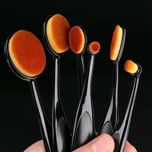 UNIMEIX 6 Pack Blending Brush for Card Making Crafting Ink Blender Brushes Set Tool Paper Background Brush Drawing - color: Brown, size: 6 Pack Brush with square holder