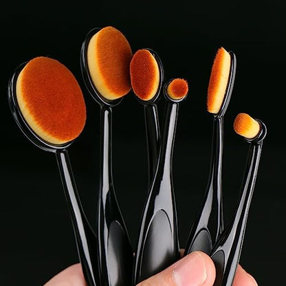 UNIMEIX 6 Pack Blending Brush for Card Making Crafting Ink Blender Brushes Set Tool Paper Background Brush Drawing - color: Brown, size: 6 Pack Brush with square holder