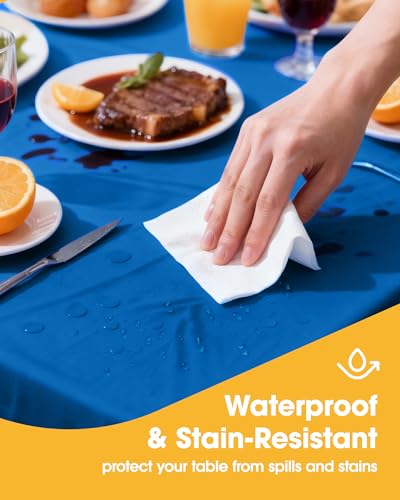 Niuara Blue Plastic Table Cloth Disposable, 4 Pack, 54 x 108 in | Rectangle, 6 ft Tables, Party Holiday Gathering - color: Blue, size: 54" x 108" - 4 Packs