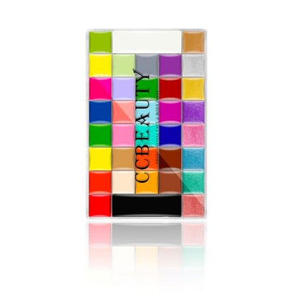 CCbeauty Professional 36 Colors Face Body Paint, Large Cream Face Painting Palette Kit, Non Toxic Hypoallergenic FacePaint for Halloween SFX Special Effects Costume Cosplay Makeup - color: 01